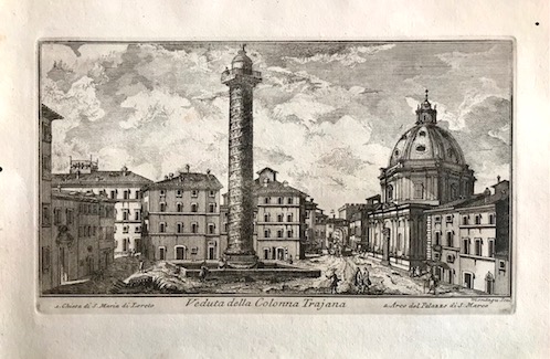 Montagu Dominique (attivo a Roma nella seconda metà  del XVIII Secolo) Veduta della Colonna Trajana 1770 Roma 